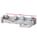 Artiss Modular Sofa Chaise 5-Seater Grey Lounge