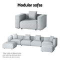 Artiss Modular Sofa Chaise 5-Seater Grey Lounge