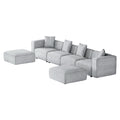 Artiss Modular Sofa 6-Seater Chaise Grey