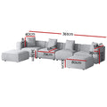 Artiss Modular Sofa 6-Seater Chaise Grey