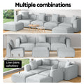 Artiss Modular Sofa 6-Seater Chaise Grey