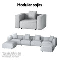 Artiss Modular Sofa 6-Seater Chaise Grey