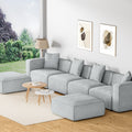 Artiss Modular Sofa 6-Seater Chaise Grey