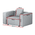 Artiss Modular Sofa Chaise 1 Seater Grey