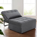 Artiss Sofa Bed 1 Seater Convertible Lounge Recliner Linen Grey