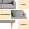Artiss 3 Seater Sofa 225cm Grey Linen Fabric Couch