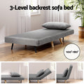 Artiss Sofa Bed Convertible Couch Recliner Linen Grey