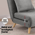 Artiss Sofa Bed Convertible Couch Recliner Linen Grey
