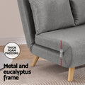 Artiss 2 Seater Sofa Bed Convertible Couch Recliner Linen