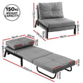 Artiss Sofa Bed Folding Convertible Recliner Couch Lounge Chair