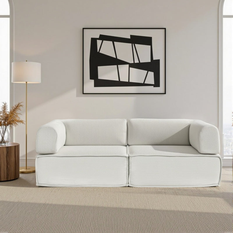 Artiss Convertible Folding Sofa Bed Beige