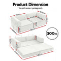 Artiss Convertible Folding Sofa Bed Beige
