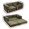 Artiss Convertible Folding Sofa Bed Green Fabric