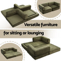 Artiss Convertible Folding Sofa Bed Green Fabric