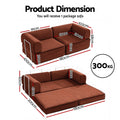 Artiss Folding Sofa Bed Orange Convertible Couch