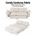 Artiss Convertible Folding Sofa Bed 30D High-Density Foam Boneless Couch with Corduroy Sleeper Couch Lounger for Living Room Beign