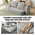 Artiss Convertible Sofa Bed Grey Corduroy 30D Foam Sleeper
