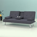 Artiss Sofa Bed 175cm Dark Grey Fabric Lounge Couch