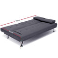 Artiss Sofa Bed 175cm Dark Grey Fabric Lounge Couch