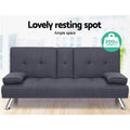Artiss Sofa Bed 175cm Dark Grey Fabric Lounge Couch