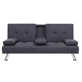Artiss Sofa Bed 175cm Dark Grey Fabric Lounge Couch