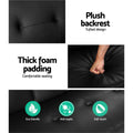 Artiss Sofa Bed 168cm Black PU Leather Couch