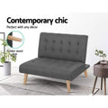 Artiss 1 Seater Sofa Bed Recliner Lounge Chair Linen Grey