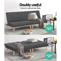 Artiss 1 Seater Sofa Bed Recliner Lounge Chair Linen Grey