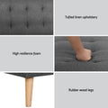 Artiss Single Sofa Bed Couch Grey Fabric 2 Seater