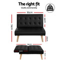 Artiss Sofa Bed 1 Seater Lounge Couch Fabric Black