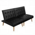 Artiss 2 Seater Sofa Bed Lounge Couch Black Fabric