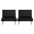 Artiss 2 Seater Sofa Bed Lounge Couch Black Fabric