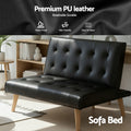 Artiss 2 Seater Sofa Bed Lounge Couch Black Fabric