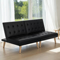 Artiss 2 Seater Sofa Bed Lounge Couch Black Fabric