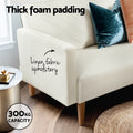 Artiss 3 Seater Sofa Bed Futon Couch Recliner Beige Fabric