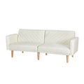 Artiss 3 Seater Sofa Bed Futon Couch Recliner Beige Fabric