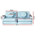 Artiss 2 Seater Sofa Bed Velvet Modular Lounge Chaise Suite