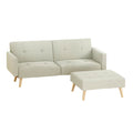 Artiss 3 Seater Sofa Bed Fabric Beige Couch Recliner Ottoman