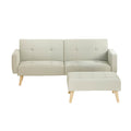 Artiss 3 Seater Sofa Bed Fabric Beige Couch Recliner Ottoman