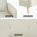 Artiss 3 Seater Sofa Bed Fabric Beige Couch Recliner Ottoman