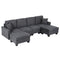Artiss Modular Sectional U Shaped Storage Sofa Couches for Living Room Grey