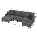 Artiss Modular Sectional U Shaped Storage Sofa Couches for Living Room Grey