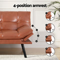 Artiss 3 Seater Sofa Bed Convertible Recliner Leather Brown