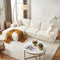 Artiss 3 Seater Modular Sofa Bed Corduroy White Boneless Couch