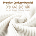 Artiss 3 Seater Modular Sofa Bed Corduroy White Boneless Couch