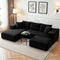 Artiss Modular Sofa Bed Ottoman Sectional Corduroy Black