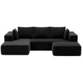 Artiss Modular Sofa Bed Ottoman Sectional Corduroy Black