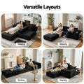 Artiss Modular Sofa Bed Ottoman Sectional Corduroy Black
