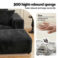 Artiss Modular Sofa Bed Ottoman Sectional Corduroy Black