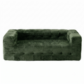 Artiss Comfort Boneless Sofa for Living Room Green Luxury Chenille